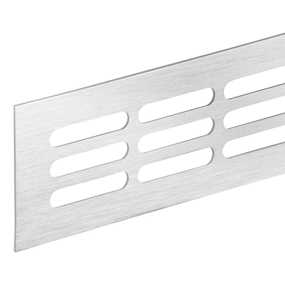 Větrací mřížka hliníková 130 × 400 mm, kartáčovaný elox F1