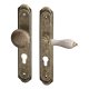 Antik bronz dveřní kování – cylindrická vložka (PZ), 72 mm, koule/klika levá