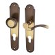 Kampa bronz dveřní kování – cylindrická vložka (PZ), 72 mm, koule/klika levá